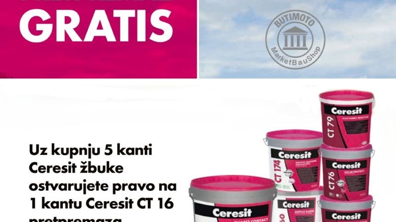 Akcija CERESIT fasade 5+1 gratis