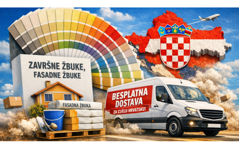 Završne fasadne žbuke uz dostavu u cijelu Hrvatsku – jednostavno, brzo i dostupno svima